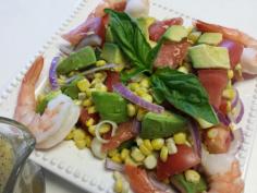 
                    
                        Avocado, Tomato, Corn and Shrimp Salad with Basil Vinaigrette
                    
                