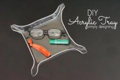 
                    
                        DIY Acrylic Tray: This is so fun and easy to DIY and it makes a great bedside tray, entryway key drop or catchall by Simply Designing
                    
                