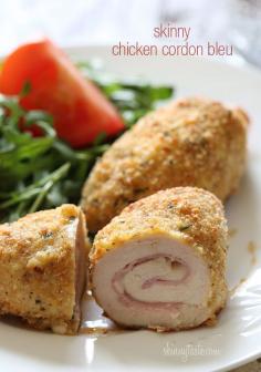Skinny Chicken Cordon Bleu | Easy weeknight meal. I followed the reciple, but reduced the number of chicken breasts since we were only making dinner for 2. Served with a side of fresh steamed veggies.
