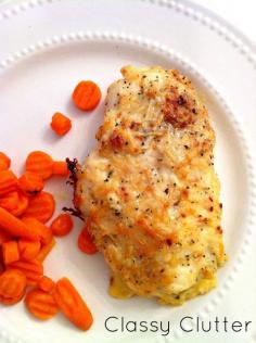 
                    
                        Baked Parmesan Garlic Chicken - SO easy, healthy and ridiculously YUMMY!!
                    
                