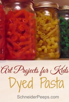 
                    
                        SchneiderPeeps - Art projects for kids should be fun and frugal. Dyed pasta fits the bill nicely. With just three ingredients you can have hours of creative fun.
                    
                