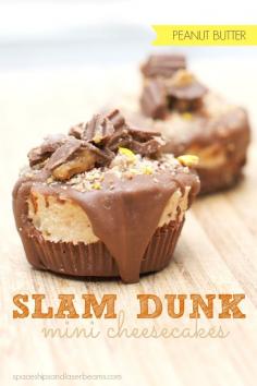 Reese's Slam Dunk No Bake Cheesecake Bites... "no-bake" always gets the attention! Straight to the 
                                        