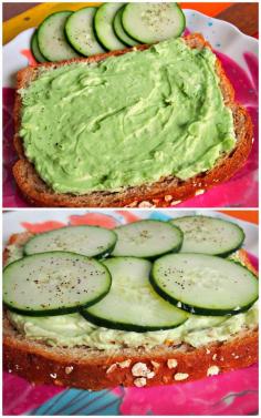 #Healthy Cucumber & Avocado Toast! #CleanEating #Food #Recipes