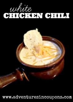 
                    
                        Hungry? This white chicken chili recipe is the perfect solution! Warm, comforting and filling! All in a budget and freezer friendly soup!
                    
                