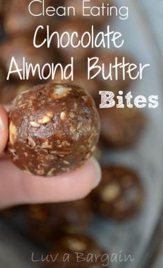 
                    
                        Clean Eating Chocolate Almond Butter Bites.  So great to satisfy your cravings in a healthy way!
                    
                