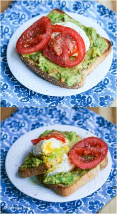 
                    
                        Breakfast Smashed Avocado Tomato Toast with Fried Poached Egg ~  super easy and healthy - jeanetteshealthyl...
                    
                