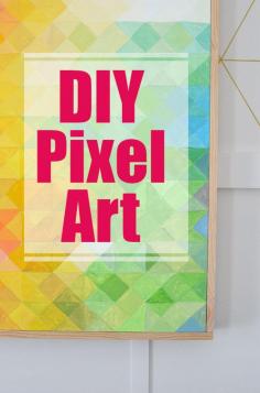 
                    
                        See how to make your own DIY Pixel Wall art with theboldabode.com.  What a fun and happy way to express your colorful self!
                    
                