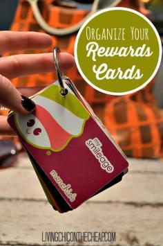 
                    
                        Organize Your Rewards Cards. Here is a simple way to organize ALL those rewards cards for those who do not want to use the app! No more shuffling at the register. You can make this in less than 5 minutes! #organize #DIY
                    
                