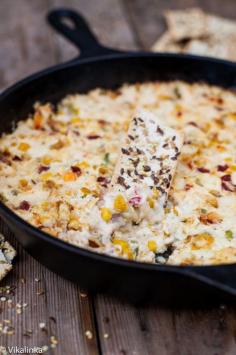 
                    
                        Hot and cheesy dip full of crab chunks and roasted corn. A true party pleaser! #dip
                    
                