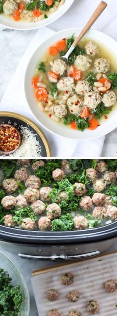 
                    
                        Kale, beans and mini turkey meatballs make this a filling, but healthy slow cooker dinner for any day of the week.
                    
                