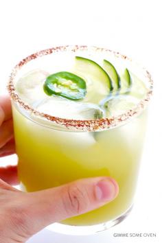 
                    
                        Spicy Cucumber Margaritas Recipe | gimmesomeoven.com
                    
                