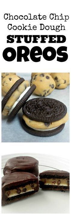 
                    
                        Chocolate Chip Cookie Dough Stuffed Oreos- Most pinned recipe on Love to be in the Kitchen!!
                    
                