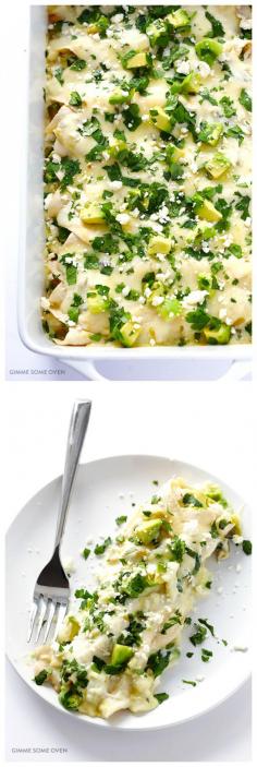 
                    
                        Creamy Crab & Avocado Enchiladas | gimmesomeoven.com
                    
                