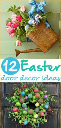 
                    
                        12 Spring Wreaths.  Festive door decor ideas in honor of Spring or Easter.
                    
                