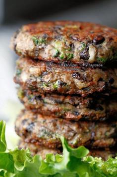 Chunky Portobella Veggie Burger - Looks yummy! #Vegetarian #Burger #Recipes