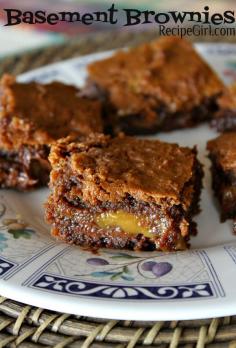 
                    
                        Easy Caramel Fudgy Brownies recipe with a fun story behind the name:  Basement Brownies
                    
                