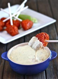 
                    
                        Buffalo Chicken Lollipops with Blue Cheese Fondue | The Hopeless Housewife
                    
                