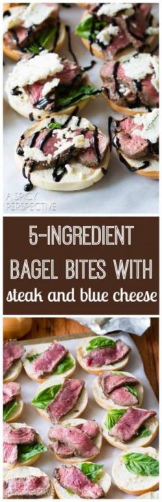 
                    
                        Must-Make 5-Ingredient Bagel Bites with steak and blue cheese on ASpicyPerspective...
                    
                