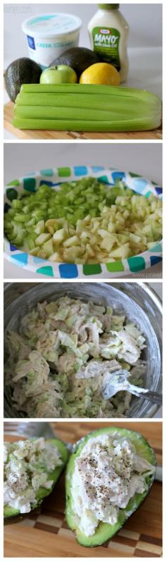 A delicious, light and healthy chicken salad recipe with apples and celery.