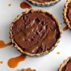 
                    
                        Chocolate Stout Pudding Tart with Bailey's Caramel
                    
                