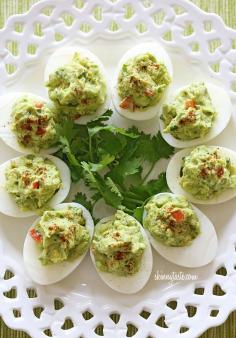 
                    
                        Guacamole deviled eggs—a fun, “clean” snack or appetizer the whole family will enjoy.
                    
                