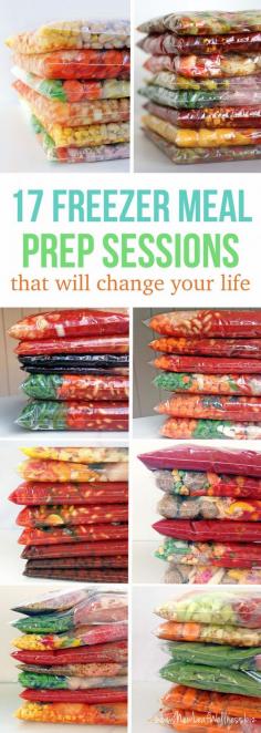 
                    
                        17 Freezer Meal Prep Sessions That Will Change Your Life (grocery Lists and printable recipes included). Simply combine the ingredients in a gallon-sized bag and freeze!
                    
                