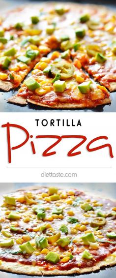 
                    
                        Tortilla Pizza - easy solution when you're not in the mood for making pizza dough - diettaste.com
                    
                