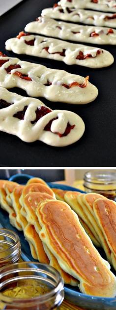 Hidden Bacon Pancake Dippers - Lots of yummy recipes! Tap the picture.