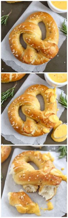 
                    
                        Rosemary Sea Salt Pretzels with Cheese Sauce on twopeasandtheirpo... These homemade pretzels are easy to make at home and SO good!
                    
                