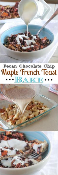 
                    
                        Pecan Chocolate Chip Maple French Toast Bake.  Great for weekend brunch!
                    
                