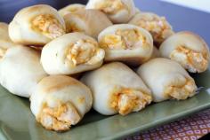 Buffalo Ranch Chicken Bites. The recipe calls for thawed bread dough.  I bet it would be just as good with crescent rolls or a pilsbury french bread loaf!!!