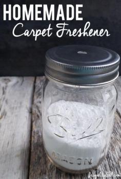 
                    
                        DIY Homemade Carpet Freshener recipe. Make your own natural and frugal carpet freshener for pennies! This smells GREAT, deodorizes and is useful against dust mites and fleas!
                    
                