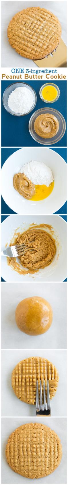 
                    
                        One Flourless Peanut Butter Cookie by cookingclassy: Its so soft and chewy and calls for only 3 ingredients. #Cookie #Peanut_Butter #GF #Single_Serving #Easy
                    
                