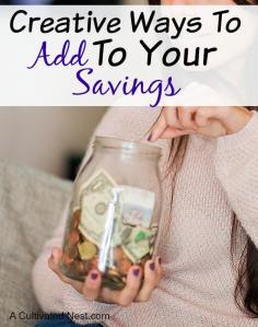 
                    
                        Finding the money to put in the savings account can be a challenge for many people. Here are several creative ways that you can add to your savings account.
                    
                