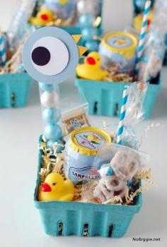 Party favor ideas - gifts in berry baskets!  #thepigeonparty | NoBiggie.net