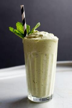 Mint and avocado ice cream shake