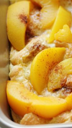 
                    
                        Wife Saver Breakfast ~ Make the night before to enjoy the next morning... It has the bread in the form of croissants, eggs, spices and topped with peaches and maple syrup.
                    
                