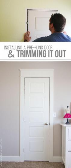 
                    
                        DIY: Installing a Pre-Hung Door (the EASY way)....and  Trimming Out a Door (aka: adding molding)| via Make It and Love It
                    
                