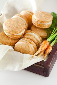 
                    
                        Carrot Cake Macarons with Maple Cream Cheese Frosting
                    
                