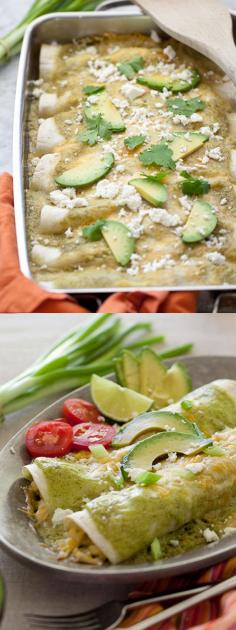 
                    
                        Avocado Cream and Chicken Suiza Enchiladas Recipe | foodiecrush.com
                    
                