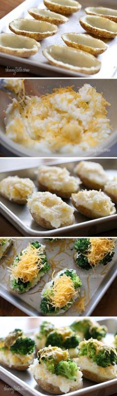 
                    
                        St. Patrick's Day-food ideas-Cheese and broccoli stuffed potatoes. You could make this healthier if you didn't put extra potatoes back in it just use the outside with the broccoli and low fat cheese
                    
                