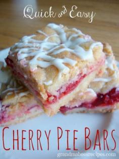 easy potluck dessert I like to make are  Quick and Easy Cherry Pie Bars.