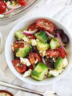 
                    
                        Greek Salad with Avocado on foodiecrush.com
                    
                
