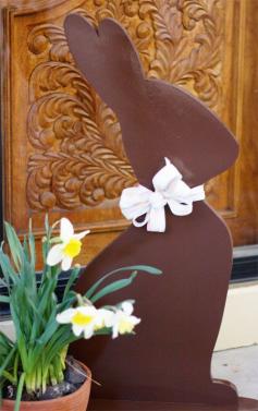 Wooden 'Chocolate' Easter Bunny Decoration