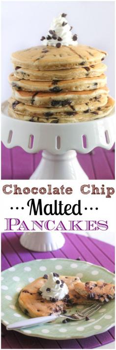 
                    
                        Chocolate Chip Malted Pancakes recipe, perfect pancakes every time!!  The best! #breakfast #pancakes #recipe
                    
                