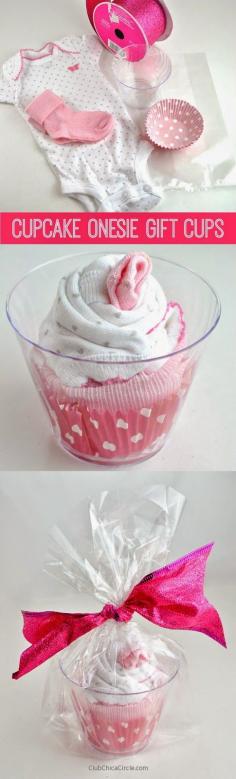 
                    
                        DIY cupcake onesie gift cups.
                    
                