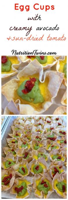 
                    
                        Egg Cups with Creamy Avocado and Sun-dried Tomato | Only 56 Calories | Crunchy on the Outside, Creamy Inside | Great appetizer |For MORE RECIPES, Fitness & Nutrition Tips please SIGN UP for our FREE NEWSLETTER www.NutritionTwin... | Eggland's Best  .client
                    
                