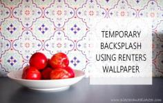 
                    
                        Temporary Backsplash Using Renters Wallpaper - Plaster & Disaster
                    
                