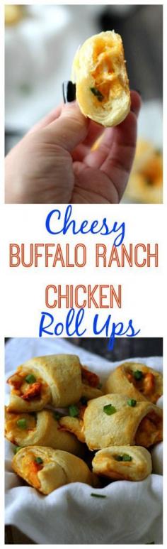 
                    
                        Cheesy Buffalo Ranch Chicken Roll Ups, Yum!! Such an easy dinner full of flavor!  These will definitely be on your weekly menu!
                    
                
