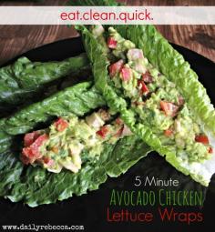 
                    
                        5 Minute Avocado Chicken Lettuce Wraps - Daily Rebecca
                    
                